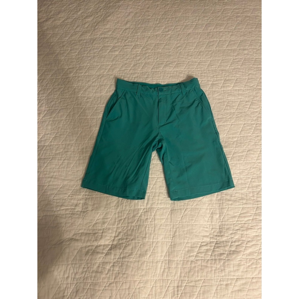 Vineyard Vines Kids Performance Shorts Teal Whale Logo Flat Front Size M